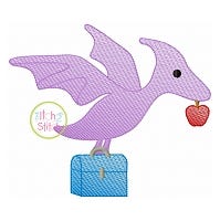 School Pterodactyl Sketch | Machine Embroidery Designs by JuJu