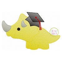 School Triceratops Sketch | Machine Embroidery Designs by JuJu