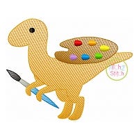 School Velociraptor Sketch | Machine Embroidery Designs by JuJu