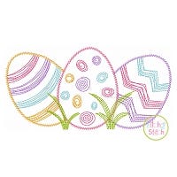 Scratchy Easter Egg Trio Embroidery | Machine Embroidery Designs by JuJu