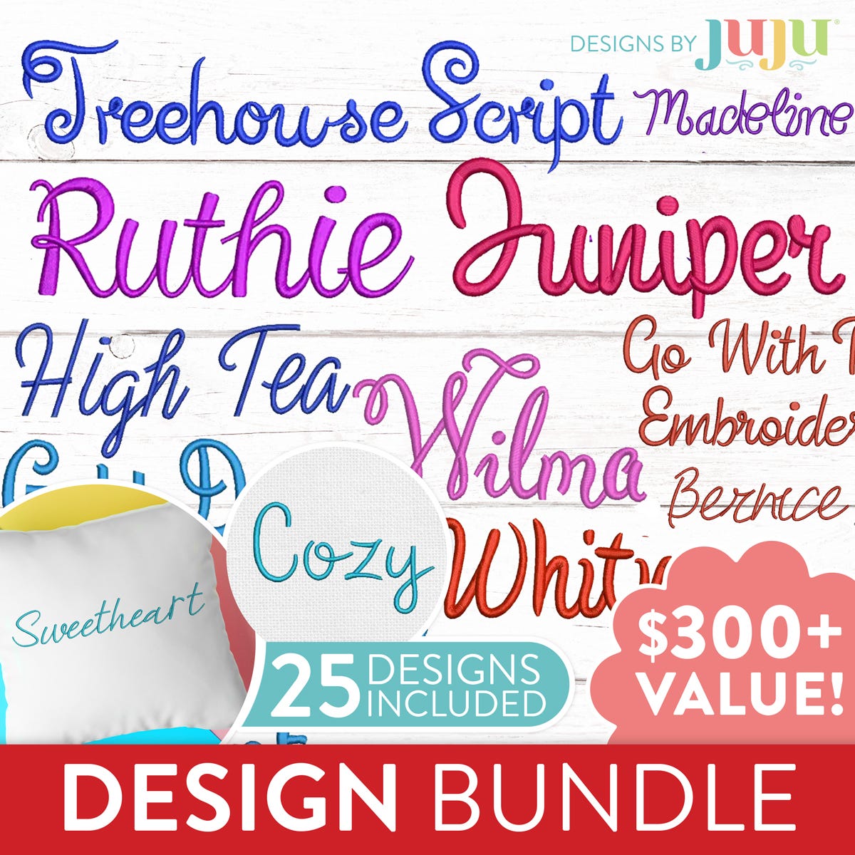 Script Embroidery Font Favorites Bundle