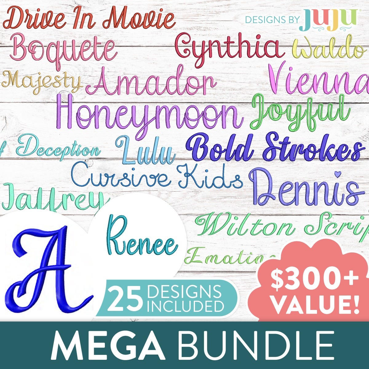 Script Embroidery Font Favorites Bundle 2