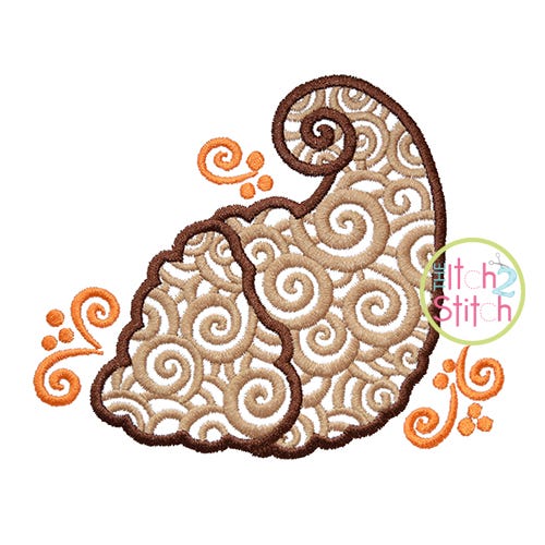 Scroll Cornucopia Embroidery | Machine Embroidery Designs by JuJu