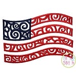 Scroll Flag Embroidery | Machine Embroidery Designs by JuJu