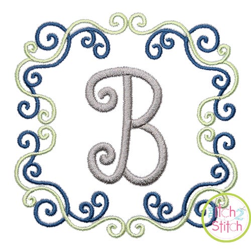 Scroll Font Frame | Machine Embroidery Designs by JuJu