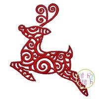 Scroll Reindeer Embroidery | Machine Embroidery Designs by JuJu