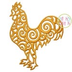 Scroll Rooster Embroidery | Machine Embroidery Designs by JuJu