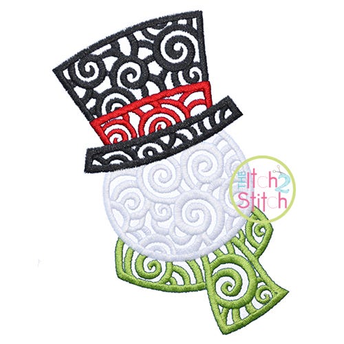 Scroll Snowman Embroidery | Machine Embroidery Designs by JuJu