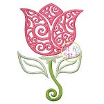 Scroll Tulip Embroidery | Machine Embroidery Designs by JuJu