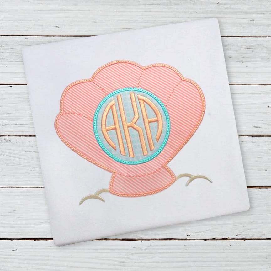 Monogram Seashell | Machine Embroidery Designs by JuJu