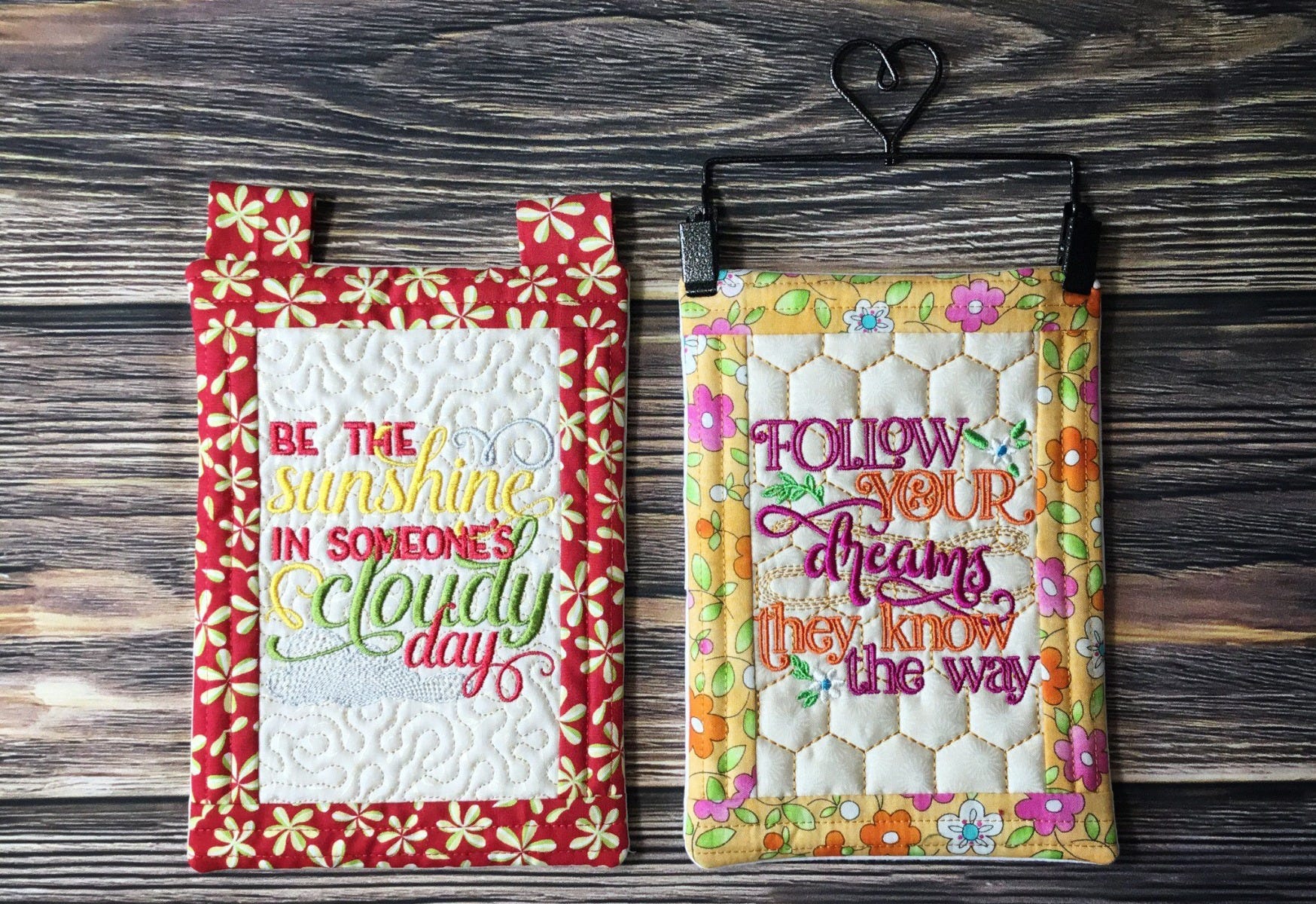 In The Hoop Miniature Wall and Desk Décor Set 1 | Machine Embroidery Designs by JuJu 