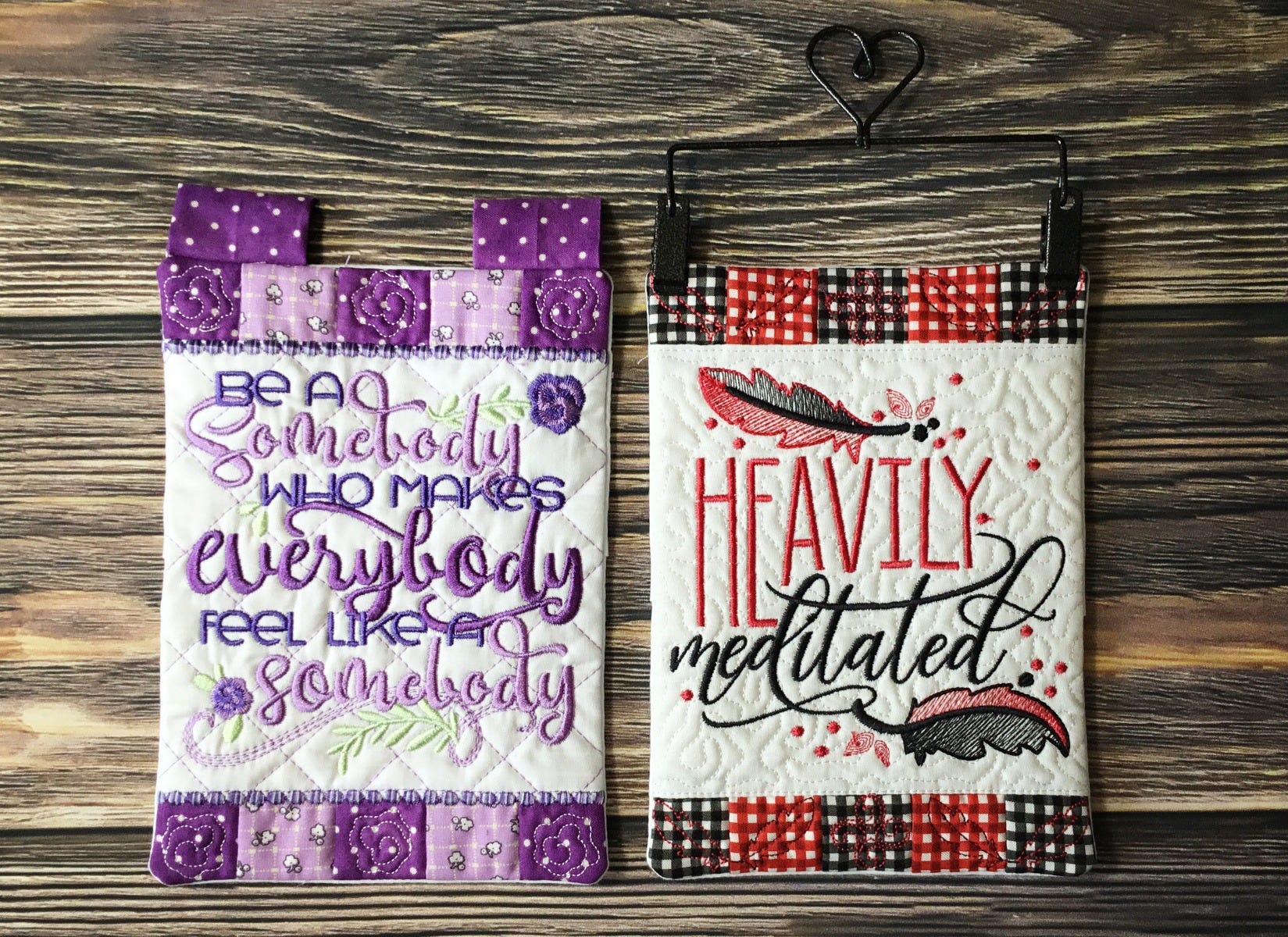 In The Hoop Miniature Wall and Desk Décor Set 2 | Machine Embroidery Designs by JuJu