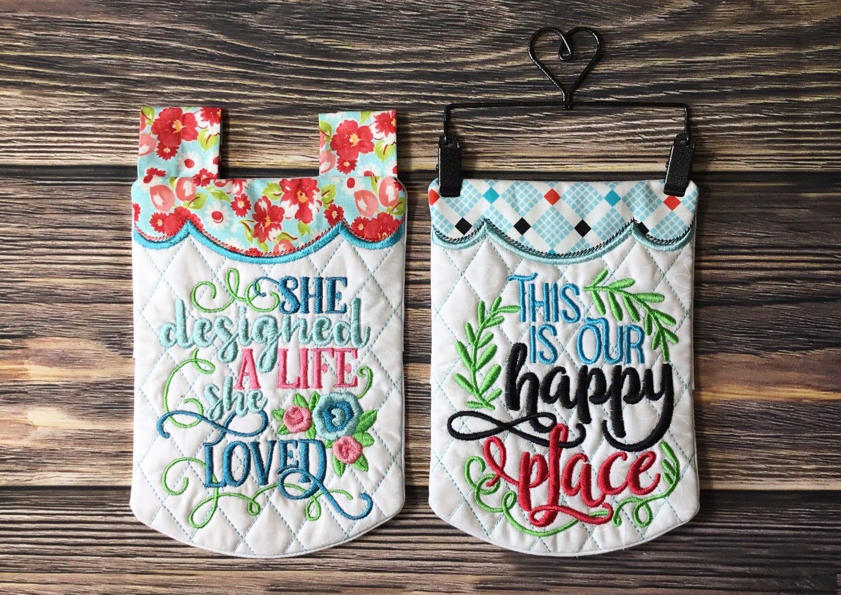 In The Hoop Miniature Wall and Desk Décor Set 4 | Machine Embroidery Designs by JuJu 