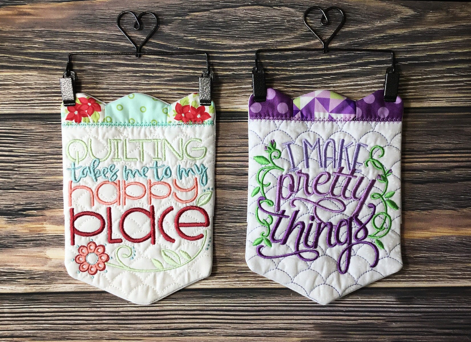 In The Hoop Miniature Wall and Desk Décor Set 5 | Machine Embroidery Designs by JuJu 