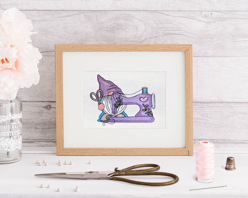 Sewing Gnome Machine | Machine Embroidery Designs by JuJu
