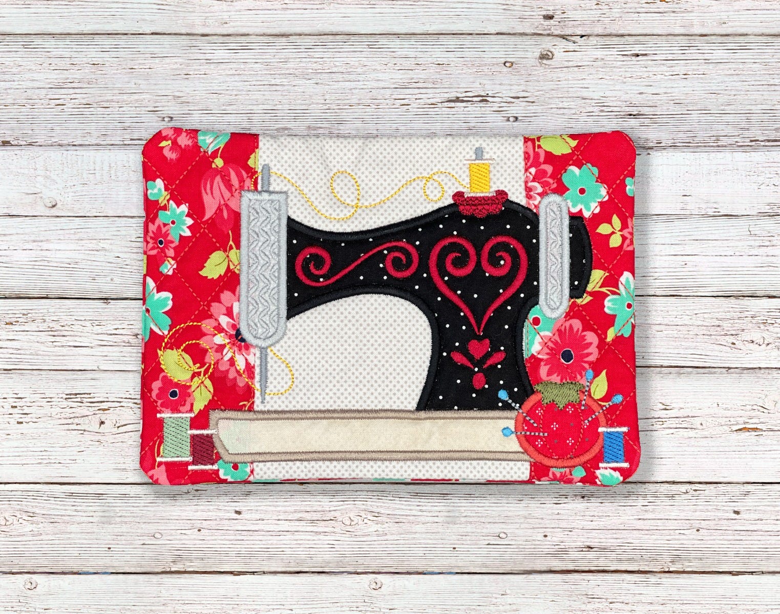 ITH Sewing Mug Rug | Machine Embroidery Designs by JuJu