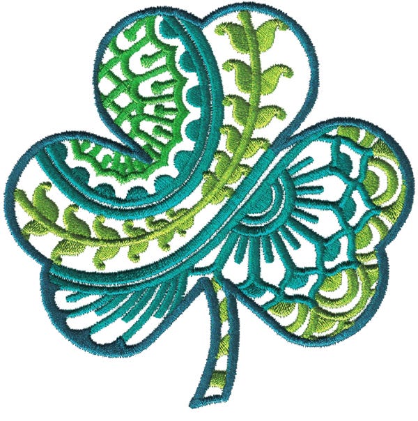 Ornamental Shamrocks St Patricks Day Designs by JuJu Machine Embroidery Designs