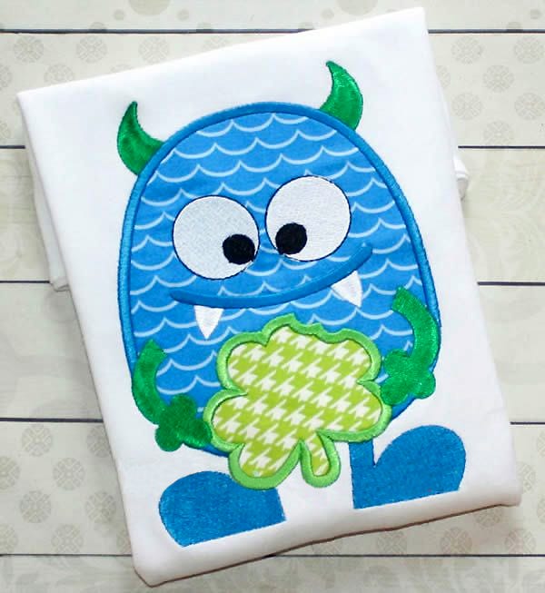 Shamrock Monster | Machine Embroidery Designs by JuJu