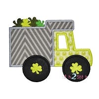 Shamrock Dump Truck Applique | Machine Embroidery Designs by JuJu