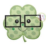 Shamrock Glasses Boy Applique | Machine Embroidery Designs by JuJu