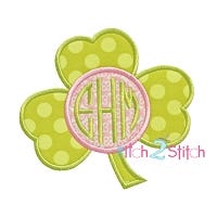 Shamrock Monogram Applique Frame | Machine Embroidery Designs by JuJu