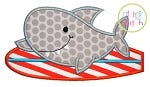 Shark Surfboard Applique | Machine Embroidery Designs by JuJu
