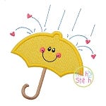 Showers of Love Umbrella Applique | Machine Embroidery Designs by JuJu