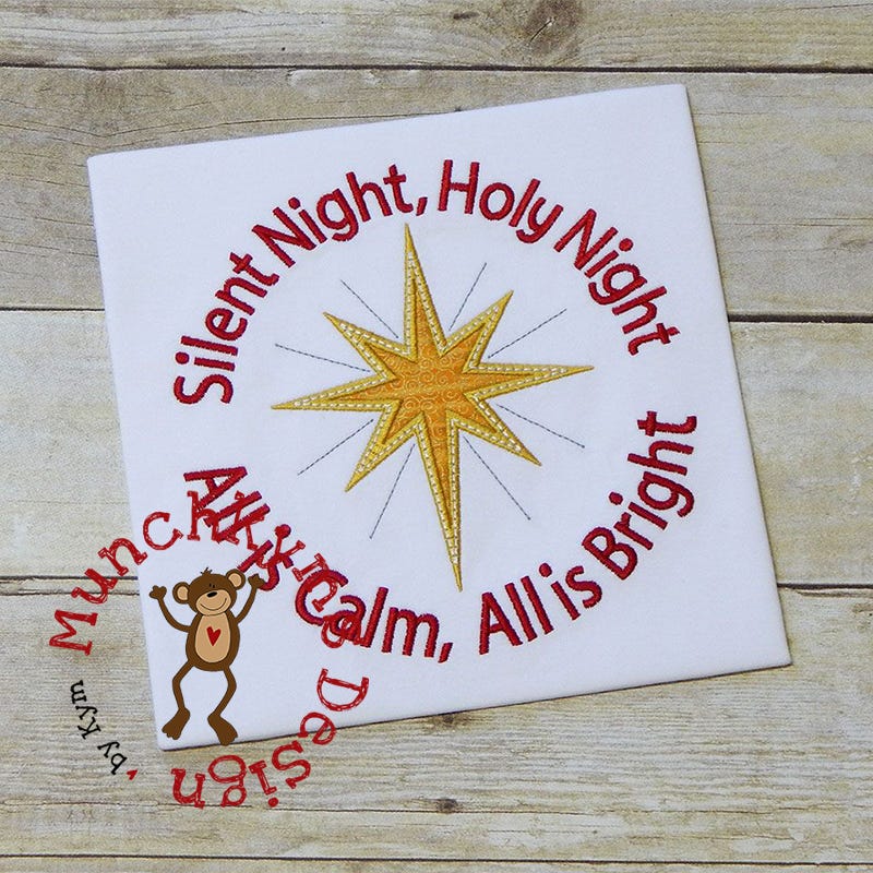 Munchkyms Silent Night Holy Night | Machine Embroidery Designs by JuJu