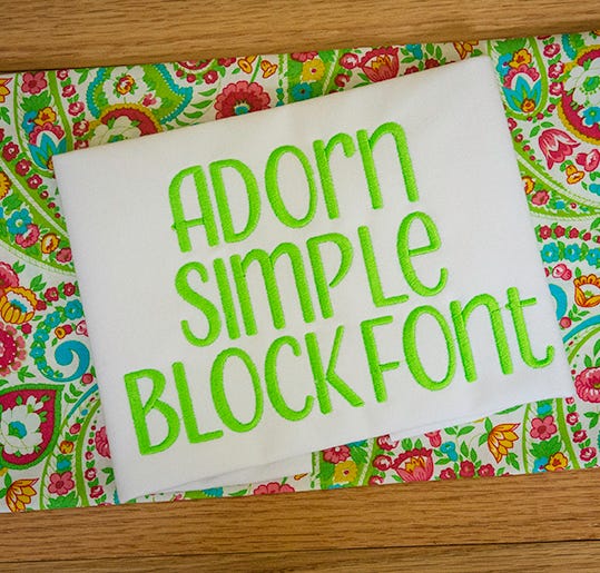 Adorn Simple Block Embroidery Font Machine Embroidery Designs by JuJu