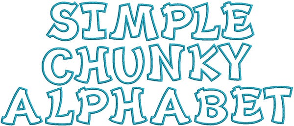 Simply Chunky Applique Alphabet Machine Embroidery Designs by JuJu