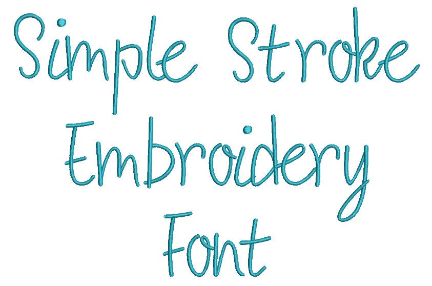 Simple Stroke Embroidery Font | Machine Embroidery Designs by JuJu