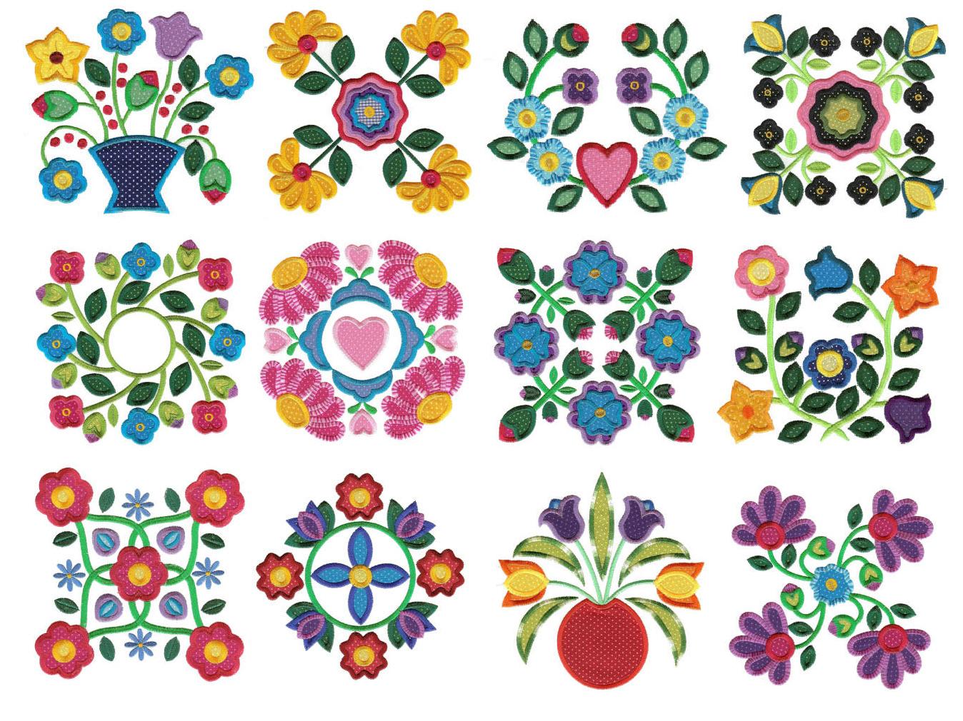 Simply Baltimore Flowers Set 2 Applique Machine Embroidery Designs by JuJu 