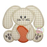 Sitting Bunny Egg Boy Applique | Machine Embroidery Designs by JuJu