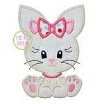 Sitting Bunny Girl 2 Applique | Machine Embroidery Designs by JuJu