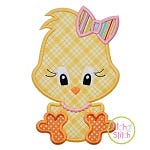 Sitting Chick Girl 2 Applique | Machine Embroidery Designs by JuJu