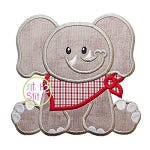 Sitting Elephant Mascot Applique | Machine Embroidery Designs by JuJu