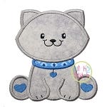 Sitting Kitty 2 Applique | Machine Embroidery Designs by JuJu