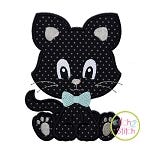 Sitting Kitty Boy Applique | Machine Embroidery Designs by JuJu