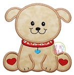 Sitting Puppy Applique | Machine Embroidery Designs by JuJu