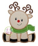 Sitting Reindeer Applique | Machine Embroidery Designs by JuJu