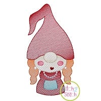 Gnome Mom Sketch | Machine Embroidery Designs by JuJu