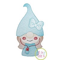 Gnome Teen Girl Sketch | Machine Embroidery Designs by JuJu