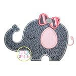 Sleepy Elephant Girl Applique | Machine Embroidery Designs by JuJu