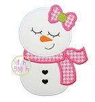 Sleepy Snowman Girl Applique | Machine Embroidery Designs by JuJu