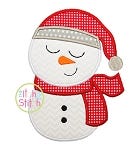 Sleepy Snowman Boy Applique | Machine Embroidery Designs by JuJu