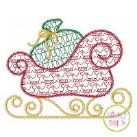 Sleigh Motif Embroidery | Machine Embroidery Designs by JuJu