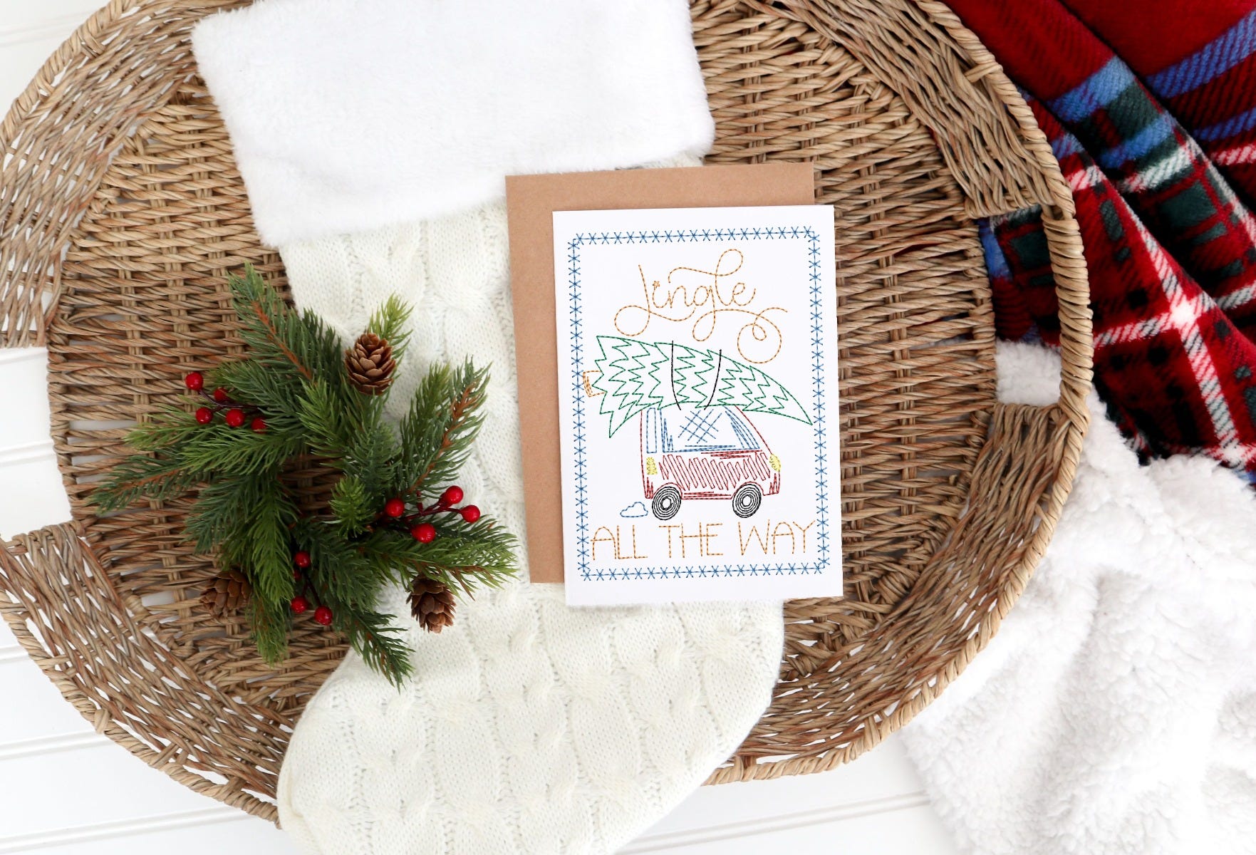 Christmas Greeting Cards 21 | Machine Embroidery Designs by JuJu