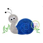 Snail in Grass Applique | Machine Embroidery Designs by JuJu