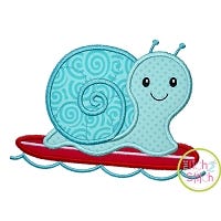 Snail Surfboard Applique | Machine Embroidery Designs by JuJu