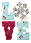 Snowflake LOVE Applique | Machine Embroidery Designs by JuJu